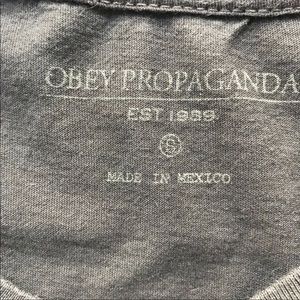 Obey Shirts - Obey charcoal grey ultra soft tee - Small Obey Shirts - Obey charcoal grey ultra soft tee - Small